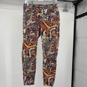 Peruvian Connection Sumatra Print Multicolor Mid-rise Slim Skinny Pants
